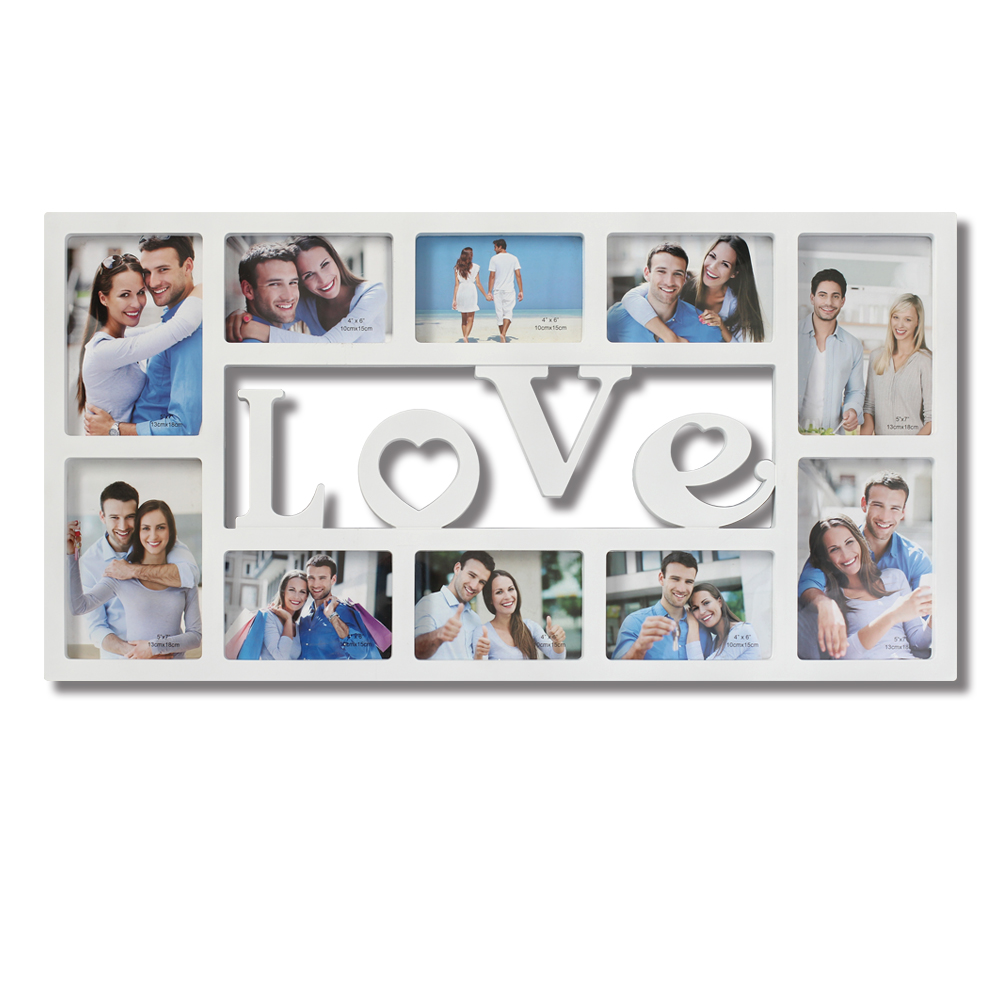 Collage Picture Frames White Love Decorative Wall Hanging