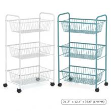 Rolling Basket Stand Shelf