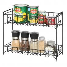 2-Tier Metal Standing Shelf Storage Holder