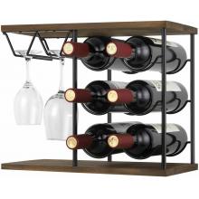 Wine Rack  Storage with 4 Wine Glass Holder