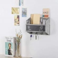 Wooden Mail Holder Sorter with Key Hooks